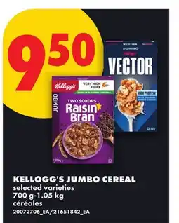 No Frills KELLOGG'S JUMBO CEREAL, 700 G-1.05 KG offer