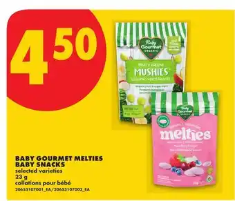 No Frills BABY GOURMET MELTIES BABY SNACKS offer