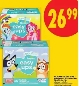 No Frills PAMPERS EASY UPS OR NINJAMA'S TRAINING PANTS 34-74'S offer