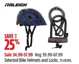 Canadian Tire RALEIGH Selected Bike Helmets and Locks offer
