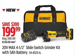 Canadian Tire Dewalt 20V MAX 4-1/2 Slide-Switch Grinder Kit with 5Ah Battery offer