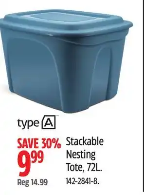Canadian Tire Stackable Nesting Tote offer