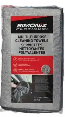 Canadian Tire SIMONIZ Platinum2 Multi-Purpose Cleaning Towels, 30-Pk offer