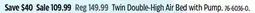 Canadian Tire WOODS Twin Double-High Air Bed with Pump offer