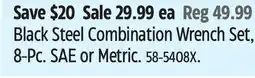 Canadian Tire Mastercraft Black Steel Combination Wrench Set offer