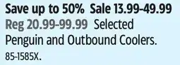 Canadian Tire Selected Penguin and Outbound Coolers offer
