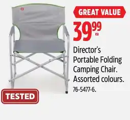 Canadian Tire Director's Portable Folding Camping Chair offer