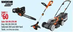 Canadian Tire WORX Selected 20V and 40V Yard Tools offer