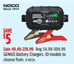 Canadian Tire Noco GENIUS Battery Chargers offer