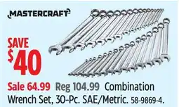 Canadian Tire MASTERCRAFT Combination Wrench Set 30-Pc offer