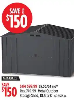 Canadian Tire Duramax Metal Outdoor Storage Shed, 10.5´ x 8´ offer