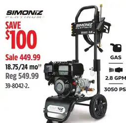 Canadian Tire SIMONIZ PLATINUM pressure washer offer