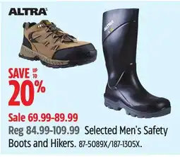 Canadian Tire Selected Men's Safety Boots and Hikers offer