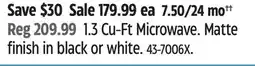 Canadian Tire Panasonic 1.3 Cu-Ft Microwave offer