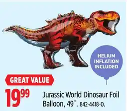 Canadian Tire Jurassic World Dinosaur Foil Balloon offer
