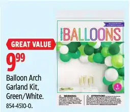 Canadian Tire Balloon Arch Garland Kit, Green/White offer