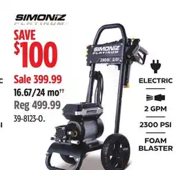 Canadian Tire SIMONIZ PLATINUM Pressure Washer offer