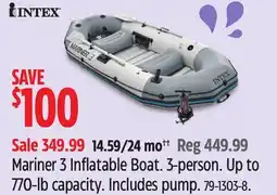 Canadian Tire Intex Mariner 3 Inflatable Boat offer
