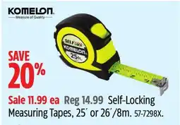 Canadian Tire KOMELON Self-Locking Measuring Tapes offer
