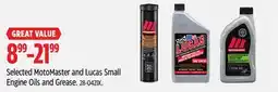 Canadian Tire Selected MotoMaster and Lucas Small Engine Oils and Grease offer