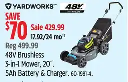 Canadian Tire Yardworks 48V Brushless 3-in-1 Mower offer