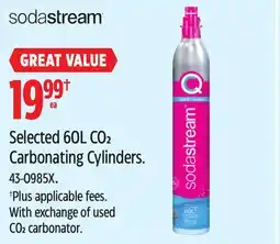 Canadian Tire SodaStream Selected 60L CO₂ Carbonating Cylinders offer
