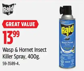 Canadian Tire Raid Wasp & Hornet Insect Killer Spray, 400g offer