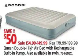 Canadian Tire Queen Double-High Air Bed with Rechargeable Built-In Pump offer