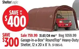 Canadian Tire Shelterlogic Garage-in-a-Box RoundTop Heavy-Duty Shelter offer