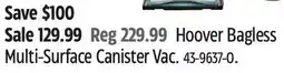 Canadian Tire Hoover Bagless Multi-Surface Canister Vac offer