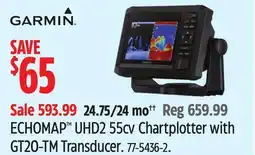 Canadian Tire Garmin ECHOMAP UHD2 55cv Chartplotter with GT20-TM Transducer offer