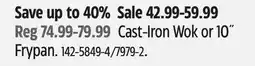 Canadian Tire Paderno Cast-Iron Wok or 10˝ Frypan offer