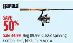 Canadian Tire Rapala Classic Spinning Combo, 6´6˝, Medium offer
