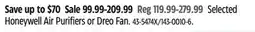 Canadian Tire Honeywell Air Purifiers or Dreo Fan offer