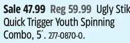 Canadian Tire Ugly Stik Quick Trigger Youth Spinning Combo, 5´ offer