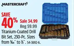 Canadian Tire Mastercraft Titanium-Coated Drill Bit Set offer