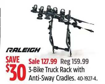 Canadian Tire Raleigh 3-Bike Truck Rack with Anti-Sway Cradles offer