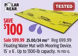 Canadian Tire Polar Bear Floating Water Mat with Mooring Device offer