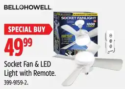 Canadian Tire Socket Fan & LED Light with Remote offer