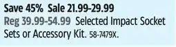 Canadian Tire Selected Impact Socket Sets or Accessory Kit offer