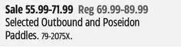 Canadian Tire Selected Outbound and Poseidon Paddles offer