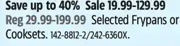 Canadian Tire Selected T-fal Frypans or Cooksets offer