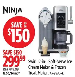 Canadian Tire Ninja Swirl 12-in-1 Soft-Serve Ice Cream Maker & Frozen Treat Maker offer