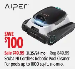 Canadian Tire AIPER Scuba N1 Cordless Robotic Pool Cleaner offer