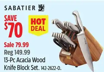 Canadian Tire SABATIER 13-Pc Acacia Wood Knife Block Set offer