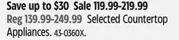 Canadian Tire Selected Countertop Appliances offer