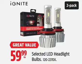 Canadian Tire Selected LED Headlight Bulbs offer