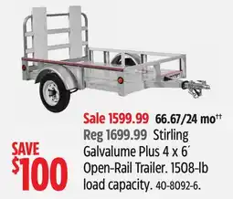 Canadian Tire Stirling Galvalume Plus 4 x 6' Open-Rail Trailer offer