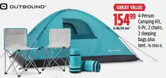 Canadian Tire OUTBOUND 4-person camping kit offer