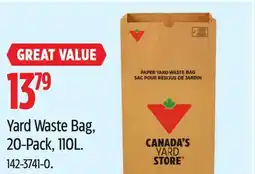 Canadian Tire Yard Waste Bag, 20-Pack, 110L offer